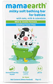 MAMAEARTH MILKY SOFT BATHING BAR FOR BABIES 75GX2